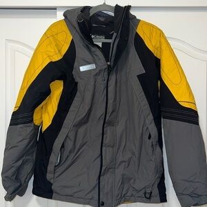 Columbia YOUTH 18/20 Yellow Core Interchange Jacket- Removable Fleece -Snow/Rain